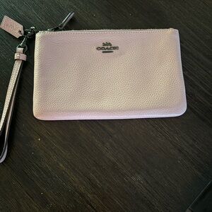 Coach Light Pink Leather Wristlet